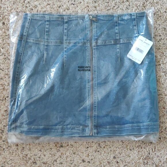 NEW Free People Virgo Zip Front Mini Skirt Sierra wash - Picture 8 of 11